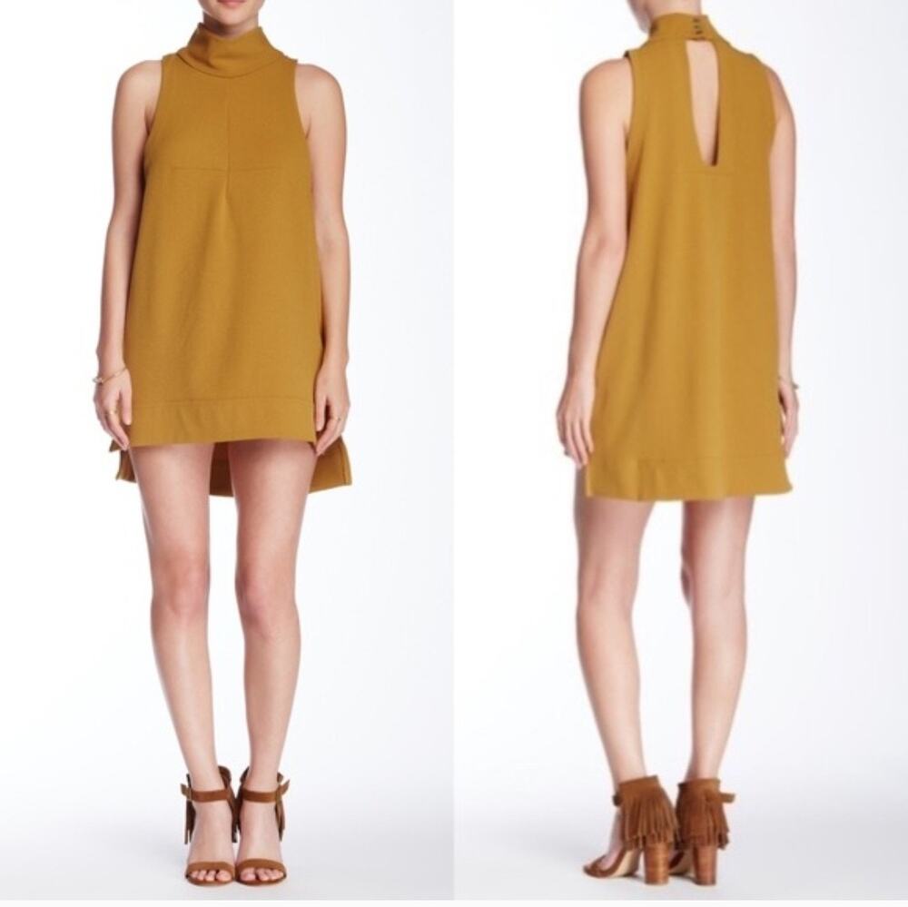 NWT Free People Goldie Sleeveless Mini Dress Gold Rush Size Small